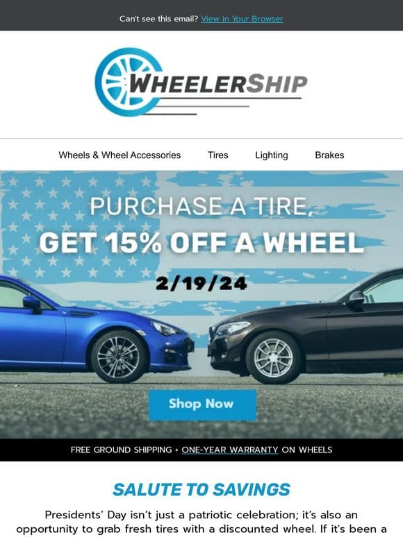 15% Off Wheel & Tire Deal