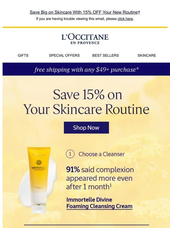 15% off ANY 3-step skincare routine?