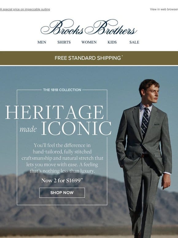 1818 suits—now 2 for $1699