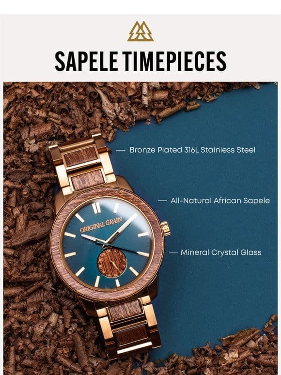 2 Timepieces with African Sapele Wood