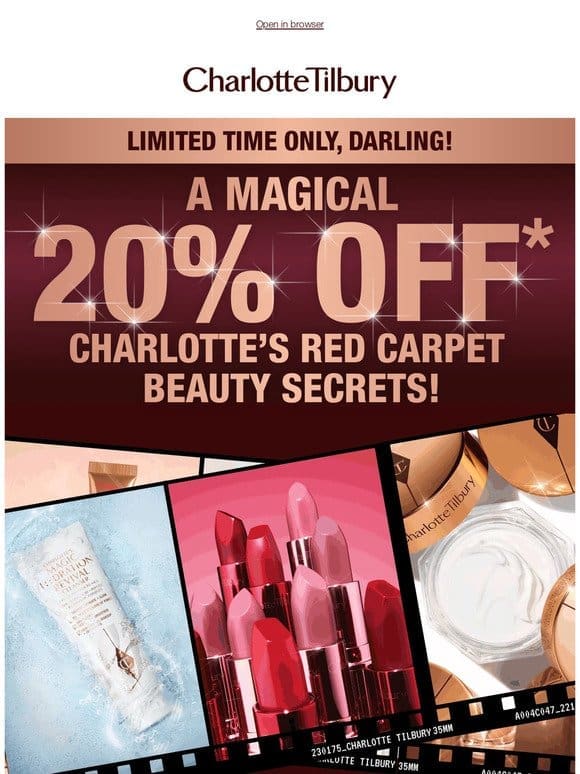 20% OFF Red Carpet Beauty Secrets!