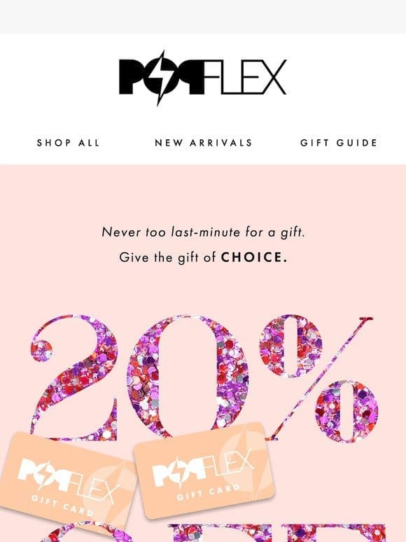 20% OFF gift cards