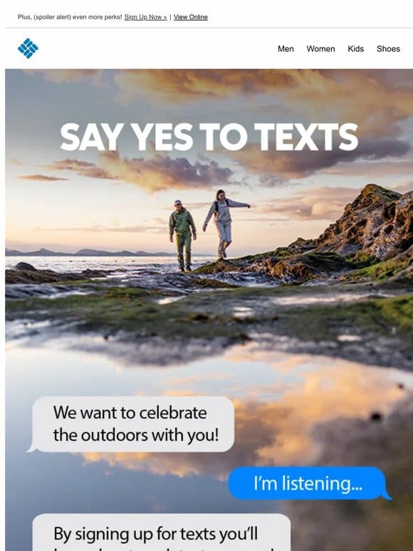 $20 off $100+ when you say yes to texts!