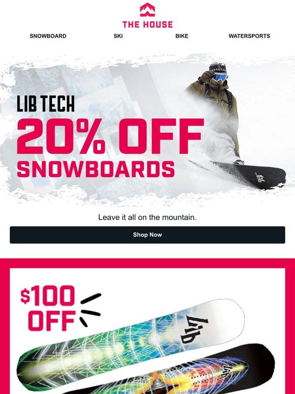 20% off Lib Tech – Snowboards For the Whole Crew