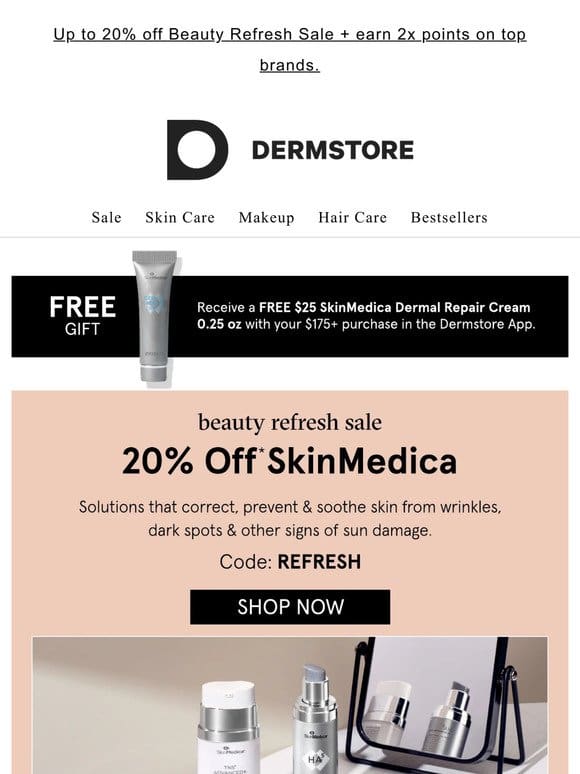20% off SkinMedica to refresh your spring routine!