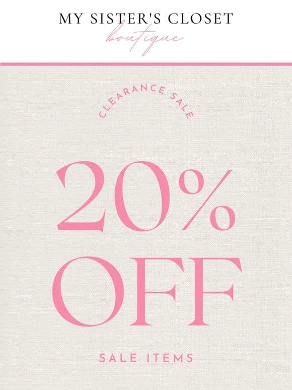 20% off clearance items