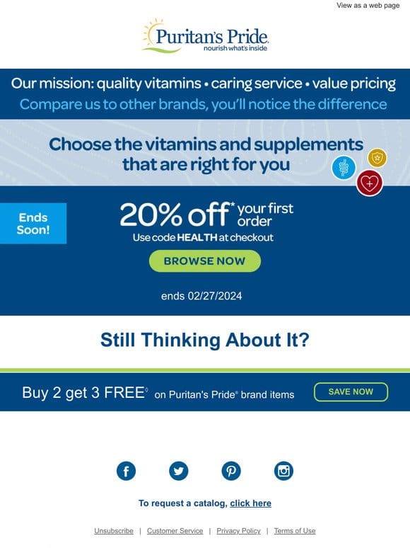 20% off your new vitamin routine – Ends soon!