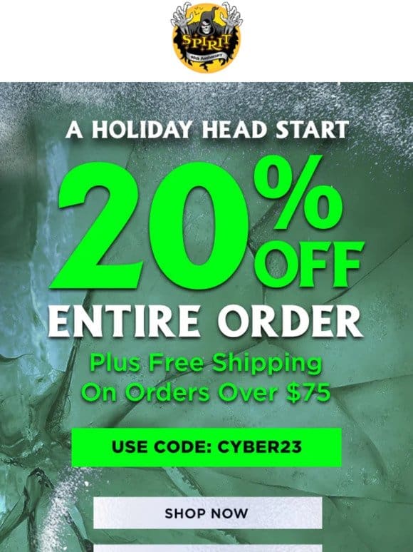20% off your order ends soon!