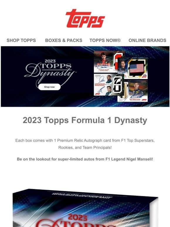 2023 Topps Formula 1 Dynasty is live!