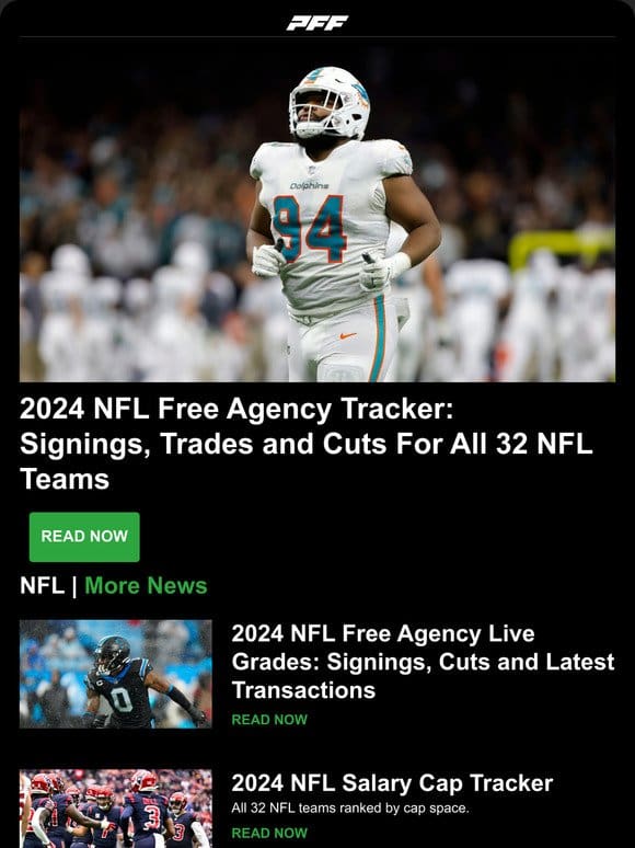 2024 NFL Free Agency Tracker， Grades， Biggest Contracts So Far