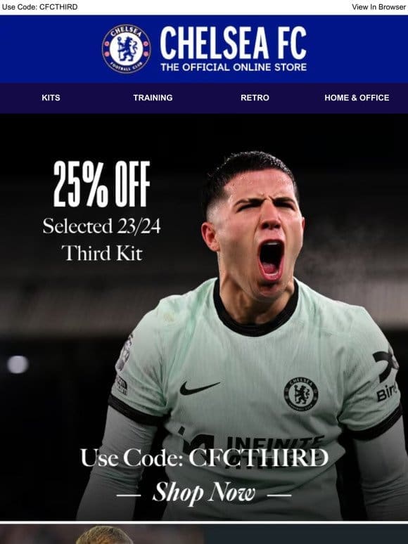 25% Off Selected 23/24 Third Kit