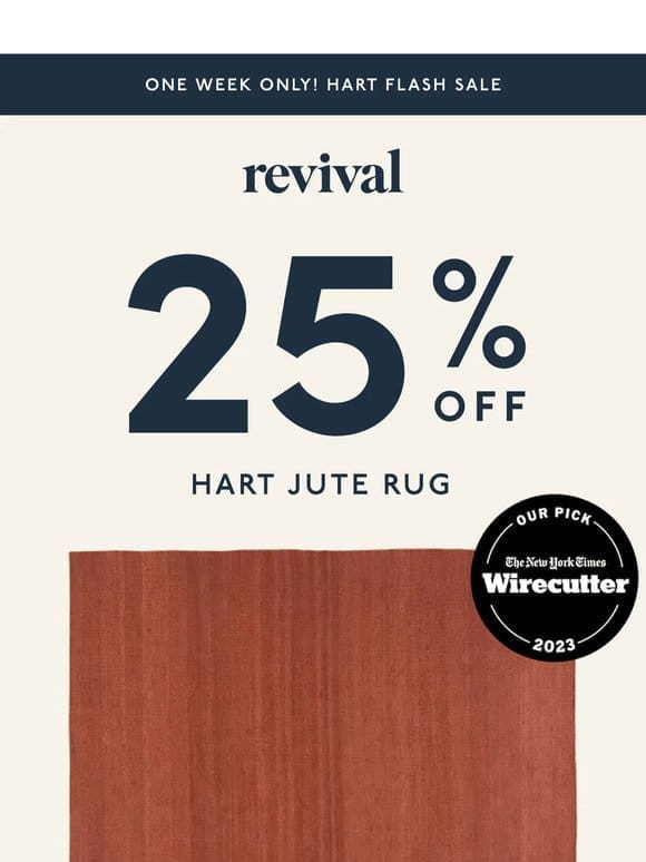 25% off all Hart jute rugs