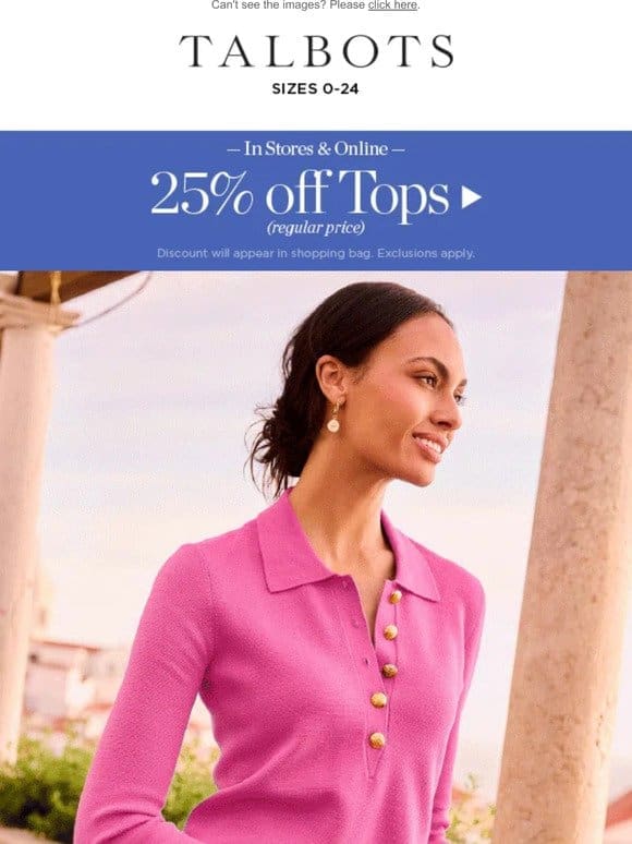 25% off all TOPS