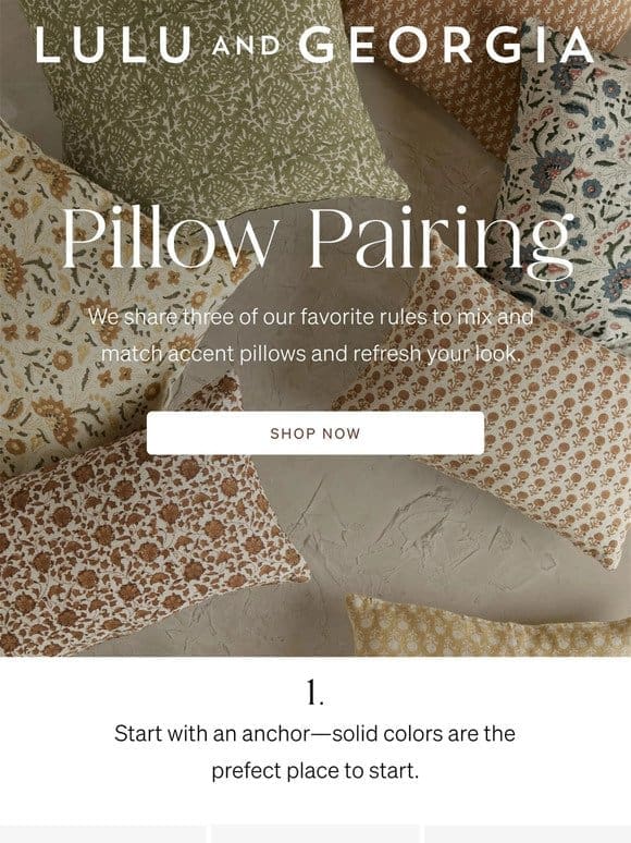 3 rules to pair your pillows