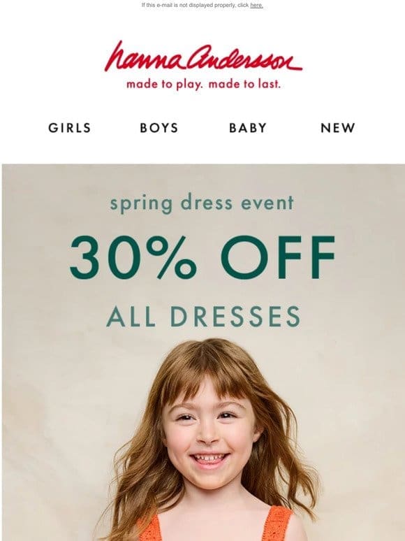 30% Off Made-For-Play Dresses