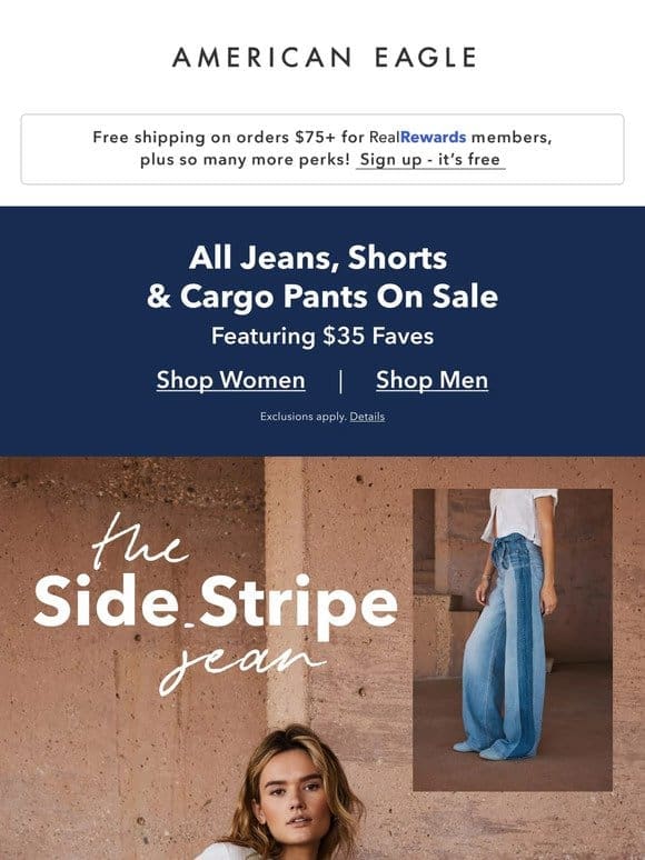 $35 FAVES! All jeans， shorts & cargo pants on sale