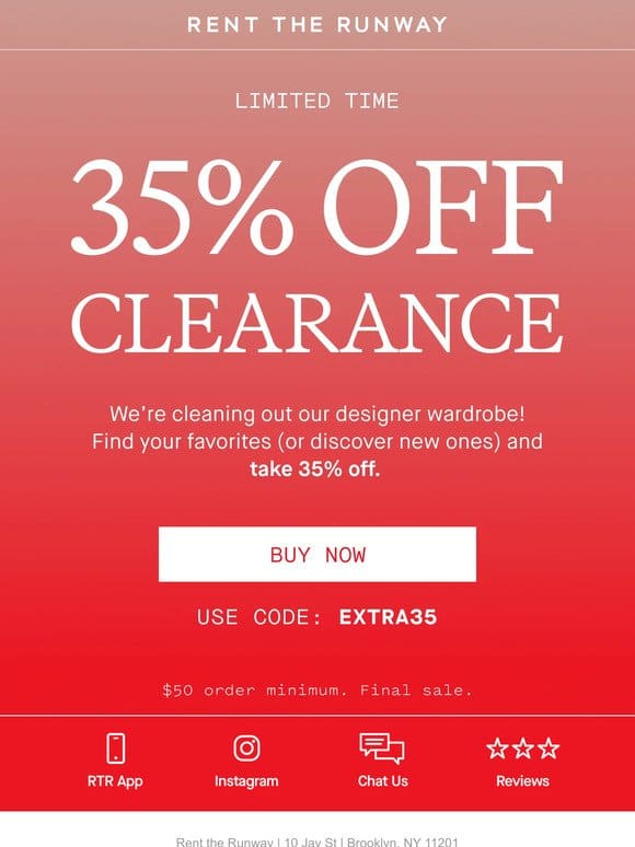 35% of clearance styles!