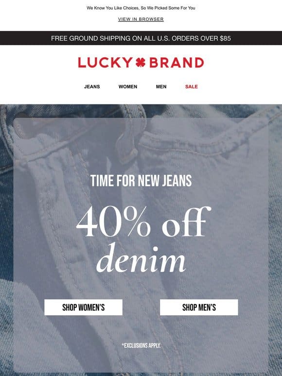40% Off Most-Wanted Denim