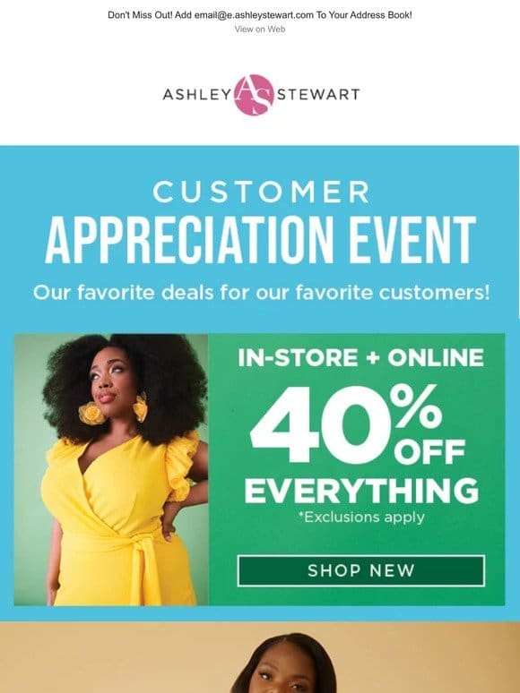 40% off activewear (EXTRA 10% Off when you spend $85+)