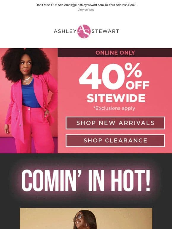 40% off sitewide! Dresses， denim， sets and more!