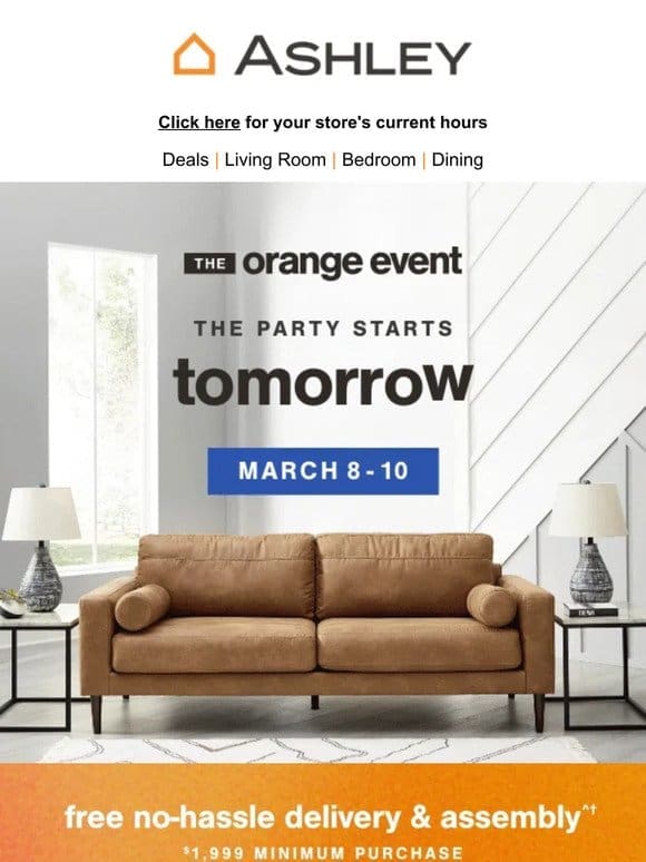 $499 & Under Sofas: Get Ready for Tomorrow’s Orange Event!