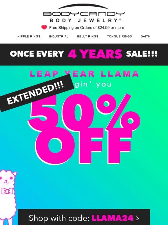 50% Off Sale ⚠️ Extended