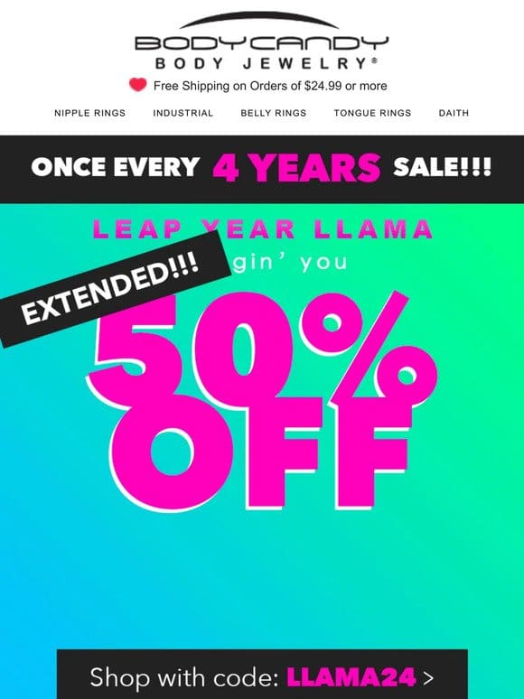 50% Off ⚠️ Extended Sale