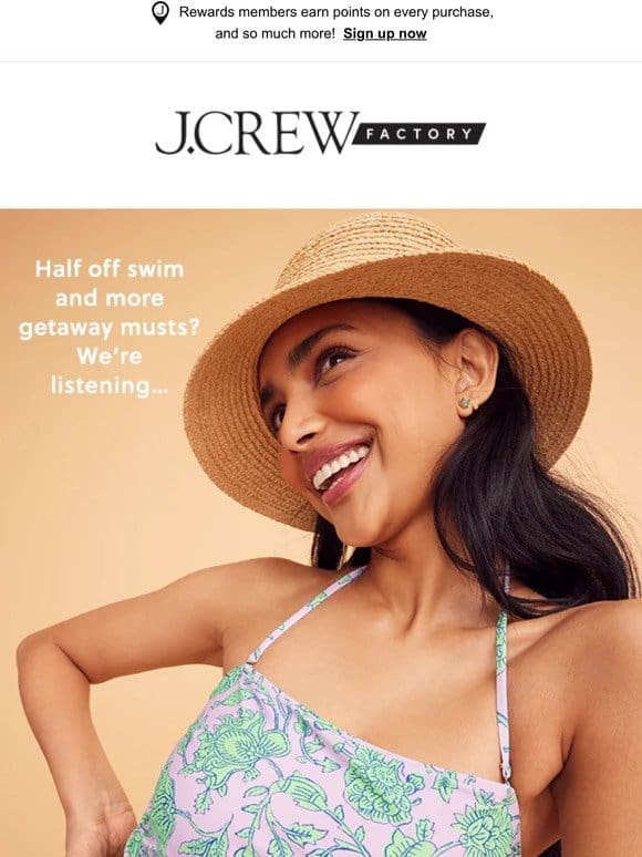 50% off swim! And even more in the Vacation Shop…
