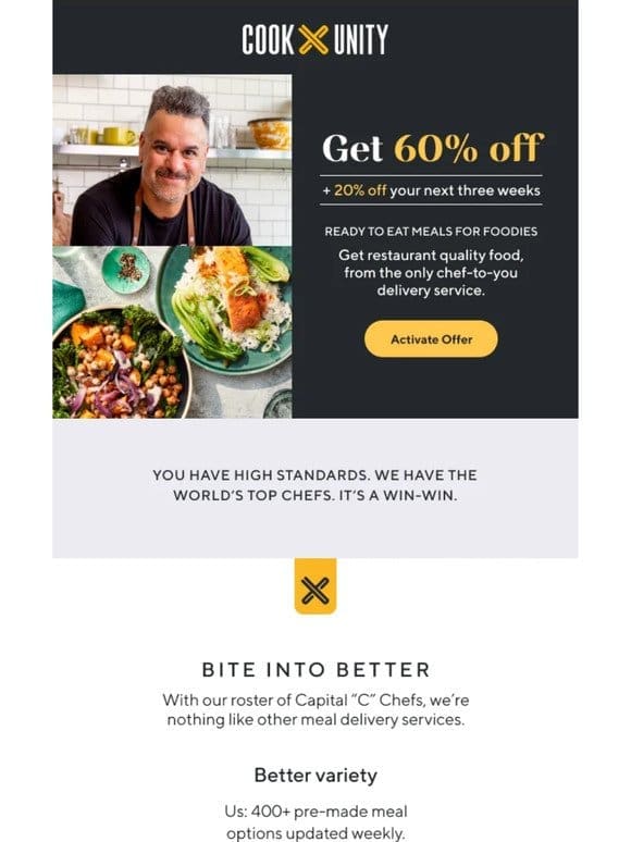 60% off Ready to Eat Meals for Foodies