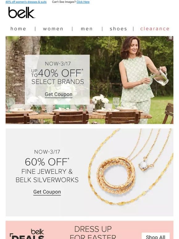 60% off fine jewelry   Get your sparkle on!