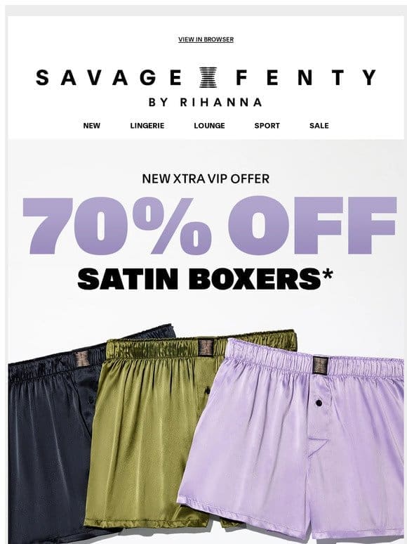 70% OFF Satin Boxers!? Yes， Please!