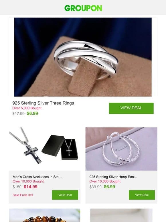 925 Sterling Silver Three Rings and More