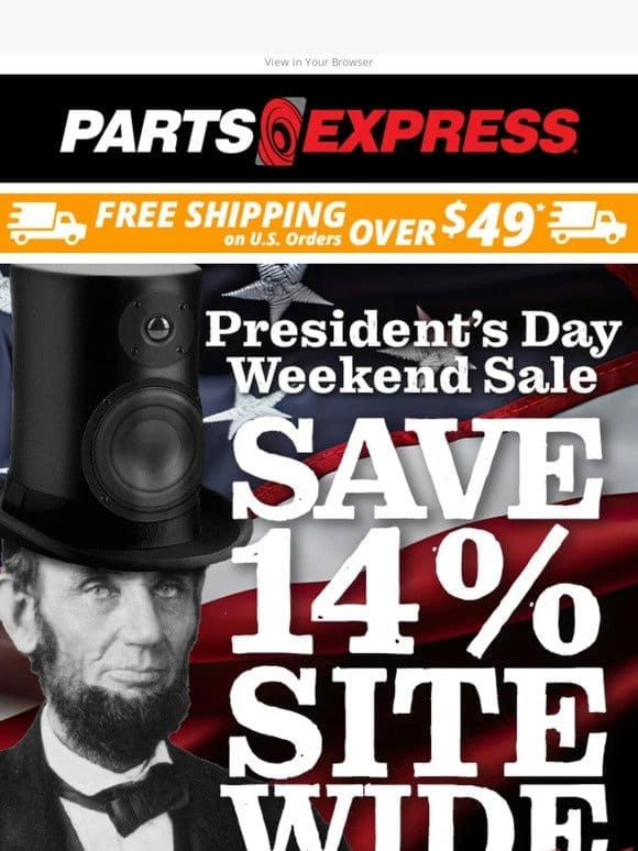 A tip of the (stovepipe) hat to great savings!