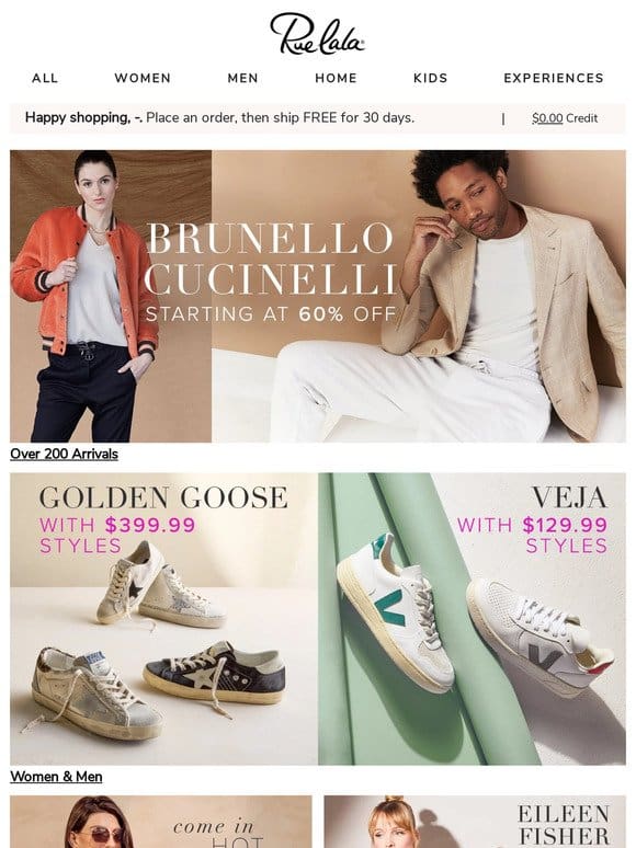 ACT NOW   Brunello Cucinelli Starting at 60% Off + More