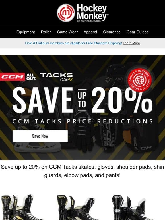 Alert: Price Reductions on CCM Tacks! Save Big – Up to 20% Off!