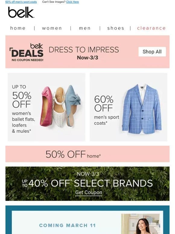 All the deals， all dressed up! 50% off