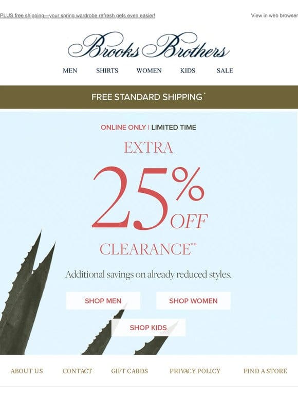 An additional 25% off clearance for a very limited time!