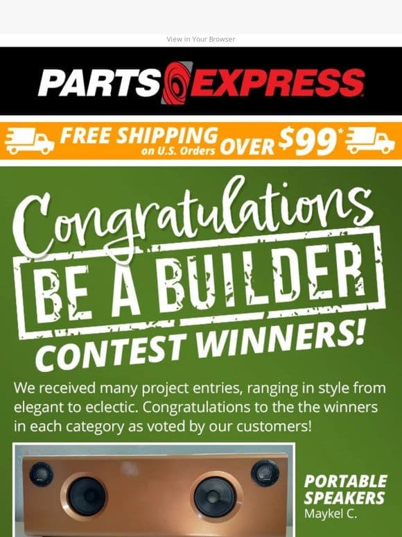 Announcing our Be A Builder Contest Winners!