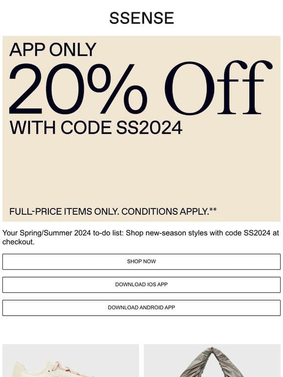 App Only: Get 20% Off