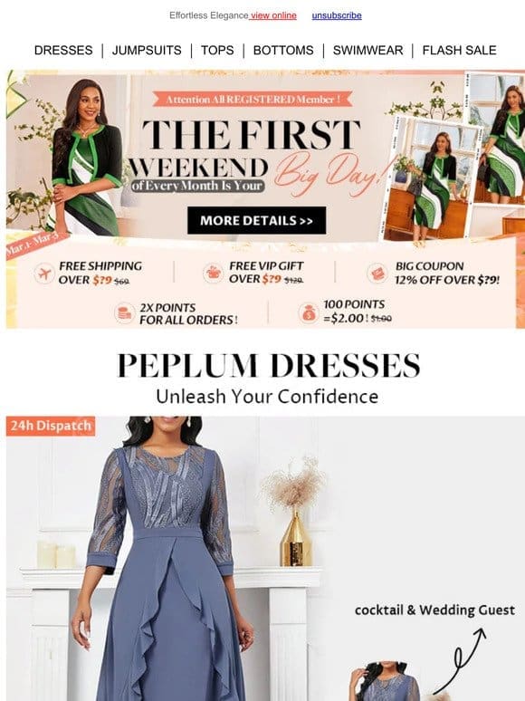 BIG DAY SALE: Rock the Trendy Peplum Dresses