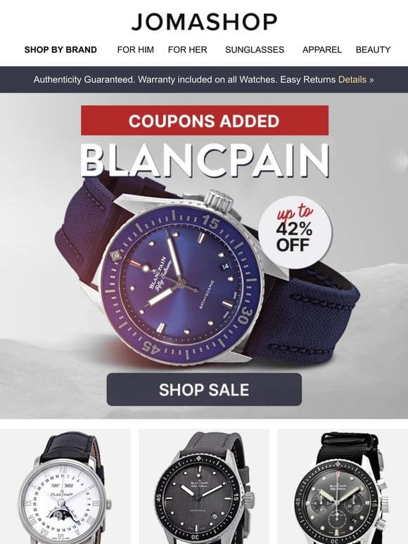 BLANCPAIN WATCHES: COUPONS ADDED