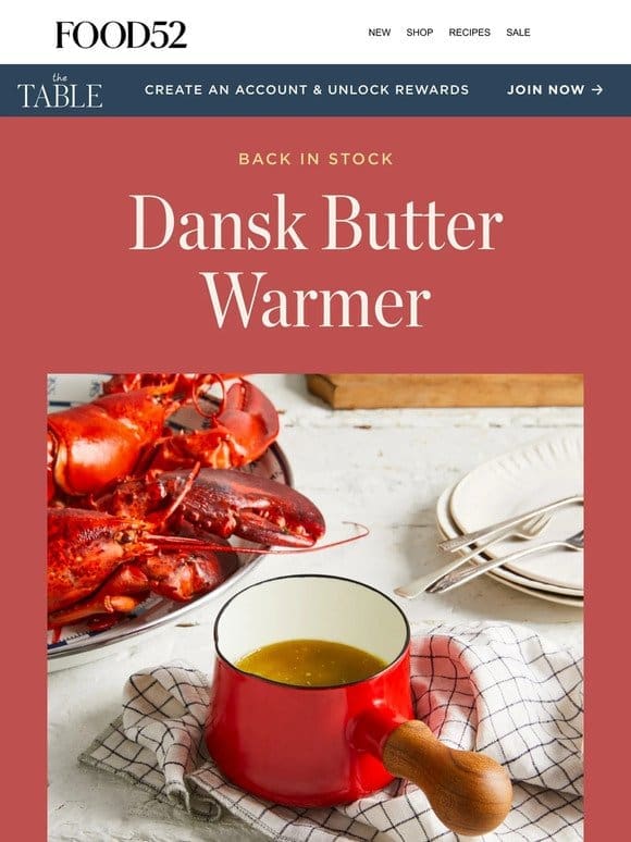 Back in stock! Dansk’s best-selling butter warmer.