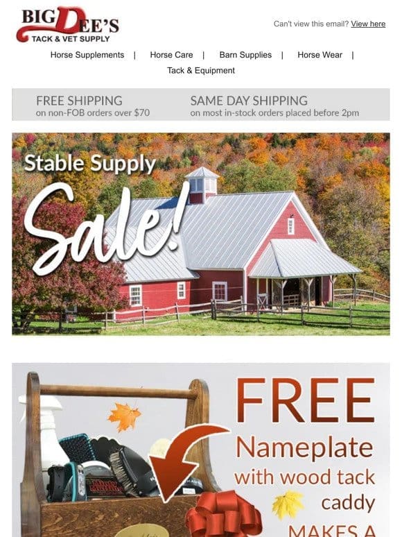 Barn Deals， Free Nameplates， New Prints + more