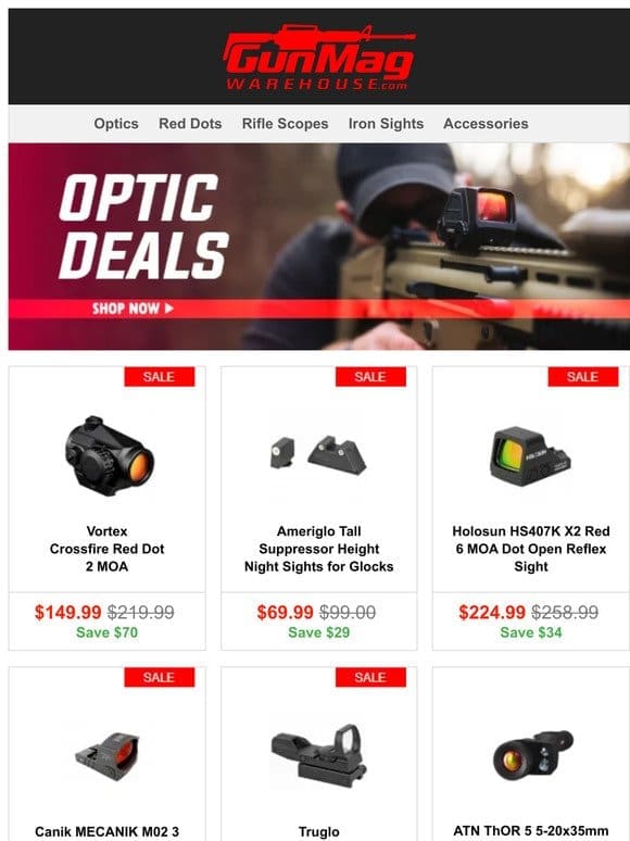 Be On Target With These Deals | Vortex Crossfire 2 MOA Red Dot for $150