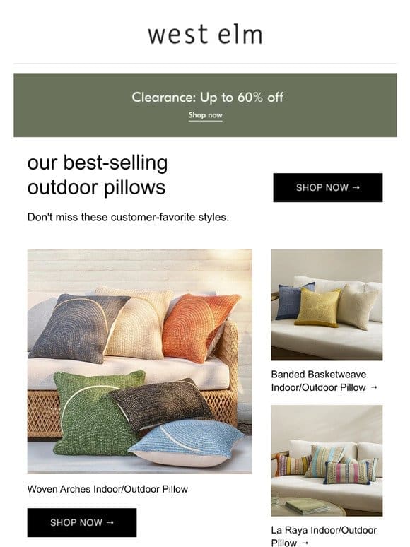 Best-selling outdoor pillows you need to see + up to 60% off clearance!