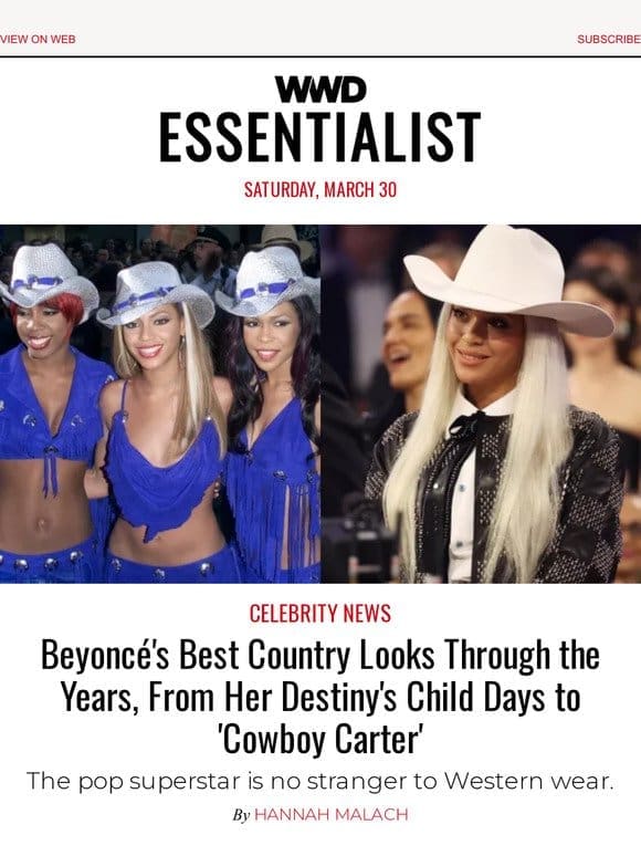 Beyoncé’s Best Country Looks Through the Years， From Her Destiny’s Child Days to ‘Cowboy Carter’