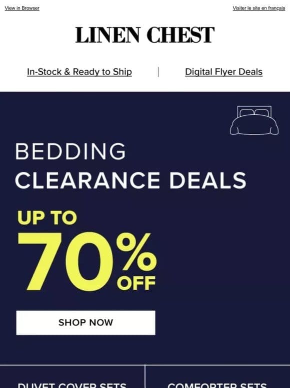 Big Bedding Clearance  Dream Deals up to 70% OFF!