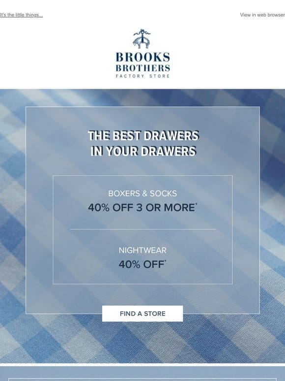 Boxers & socks up to 40% off at Factory stores