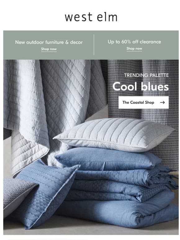Breezy blue bedding & more