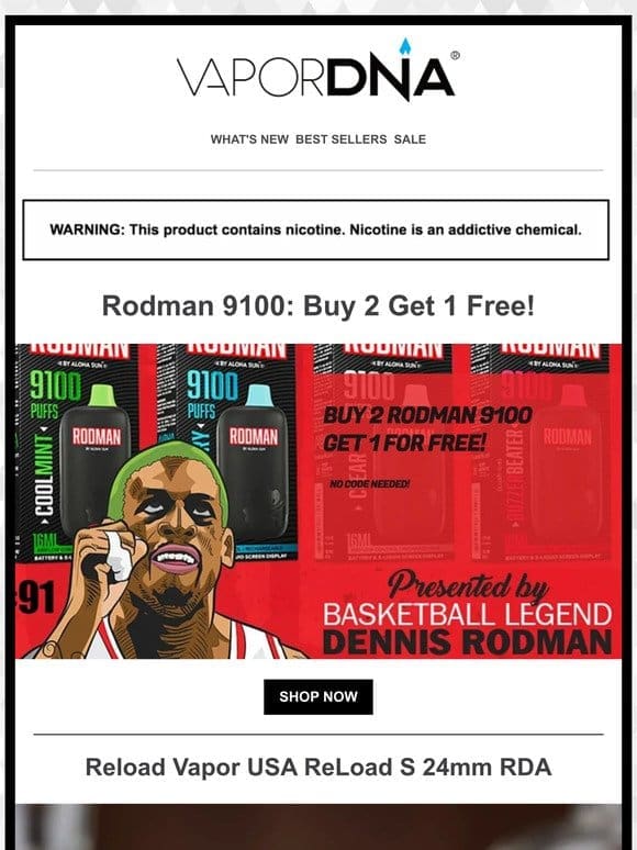 Buy 2 Get 1 Free Rodman 9100 Disposable Vape!